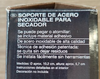 Soporte secador pared Miomare acero inoxidable