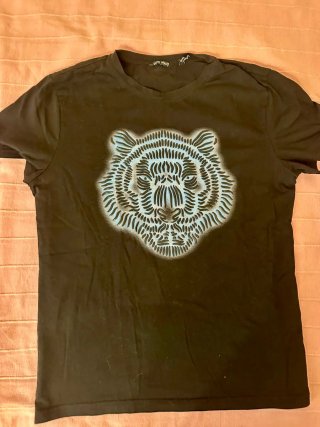 Camiseta Antonio Morato Negra con Estampado Tigre