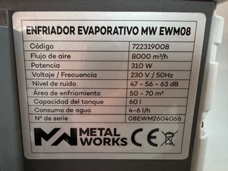 Enfriador Evaporativo Metalworks