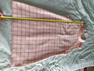 Vestido Zara cuadros rosa y blanco Talla XL