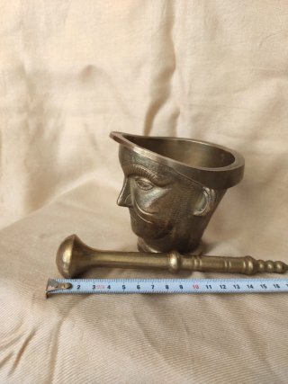 Almirez Bronce Antiguo Cara