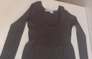 Vestido Zara punto gris Talla M