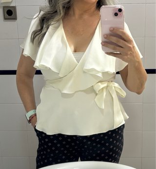 Camisa cruzada vaporosa cruda