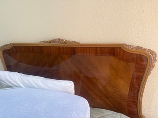 Cabecero de cama isabelino de madera maciza