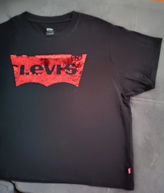 Camiseta Mujer Levi's Logo Lentejuelas Roja