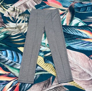 Pantalón Corte Recto Oficina Ajustados Cuadros M38