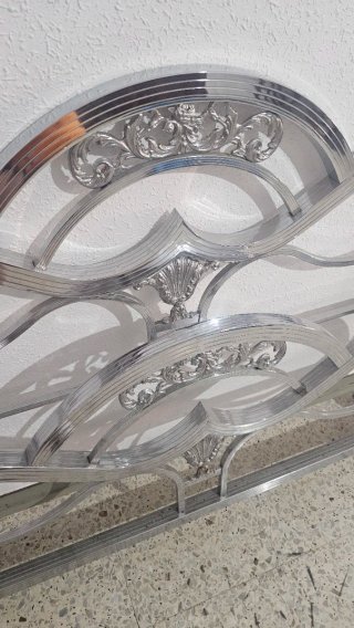 Cabecero cama vintage metal plateado