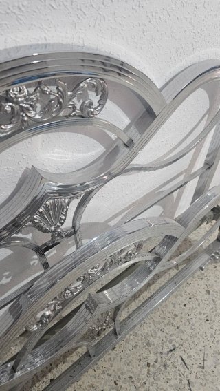 Cabecero cama vintage metal plateado
