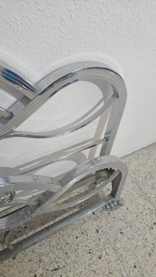 Cabecero cama vintage metal plateado