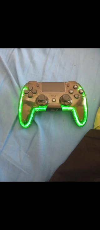 Mando PS4 Transparente con Luces LED Verdes