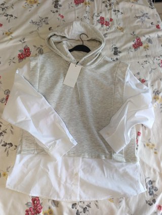 Sudadera Zara efecto camisa Talla S