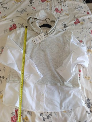 Sudadera Zara efecto camisa Talla S