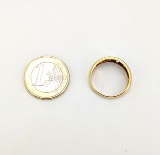 Anillo de oro de 18k con circonitas, 2.62 g, T-22.