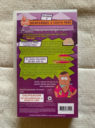 2 VHS South Park Volumen 1 y 2