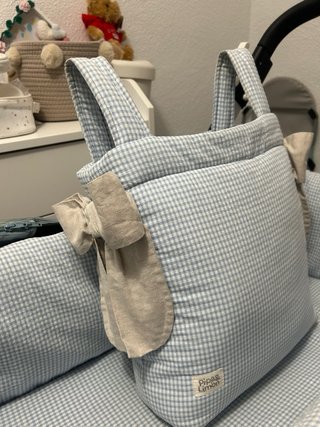 Ropa Carro “Pipa&Limón” Mini Vichy Azul 100% algod