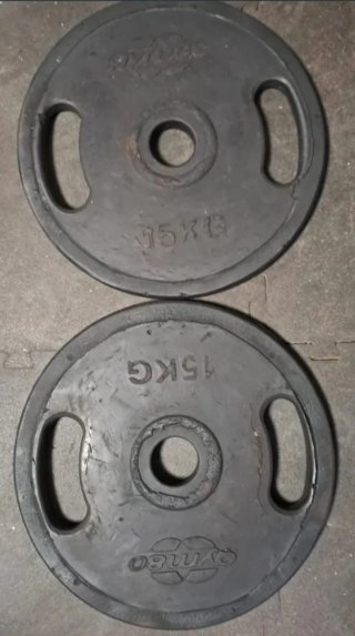 2 discos olímpicos 15kg 50mm