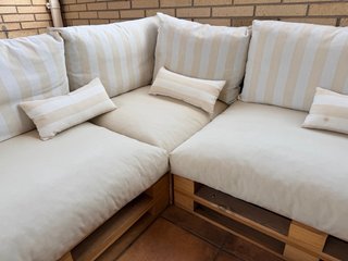 Conjunto Muebles Terraza pallets ( forma L)