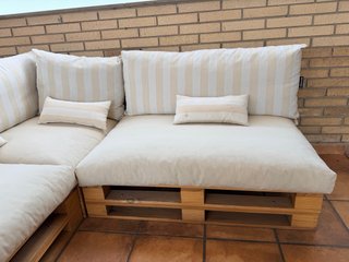 Conjunto Muebles Terraza pallets ( forma L)