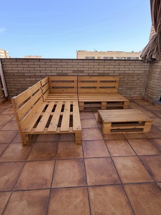 Conjunto Muebles Terraza pallets ( forma L)