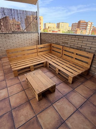 Conjunto Muebles Terraza pallets ( forma L)
