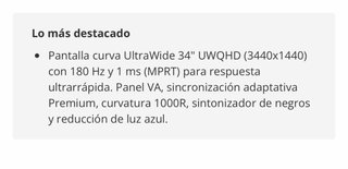 Monitor Curvo Ultrawide MSI 34 pulgadas