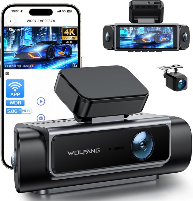 nuevo WOLFGANG 4K Dashcam 610° 4 Canales