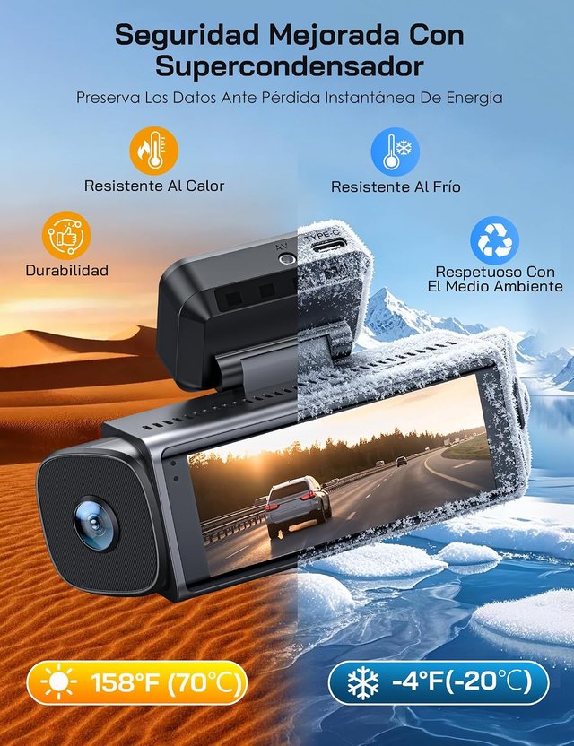 nuevo WOLFGANG 4K Dashcam 610° 4 Canales