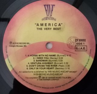 America The Very Best LP 12" 33 RPM 1991