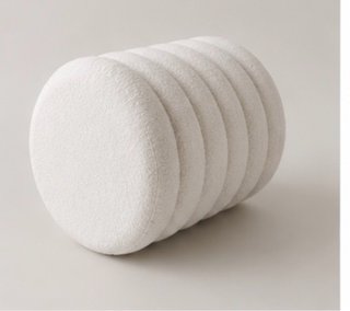 Puff Crema Beige Diseño Estilo Nórdico Sklum
