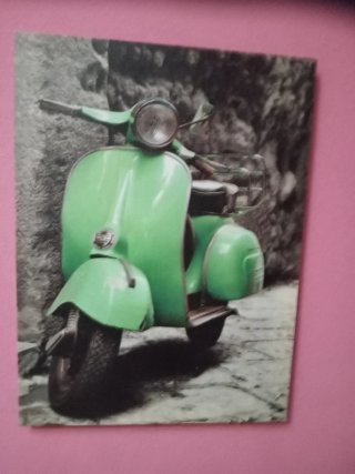 4. UND ..Cuadro Decorativo Moto Azul y Gris.