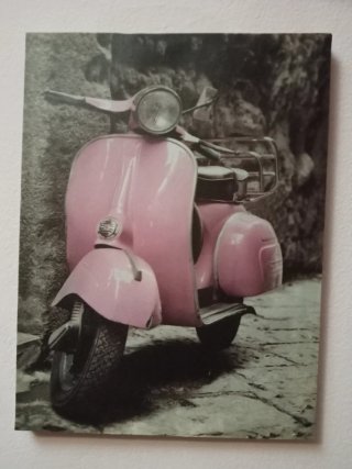 4. UND ..Cuadro Decorativo Moto Azul y Gris.
