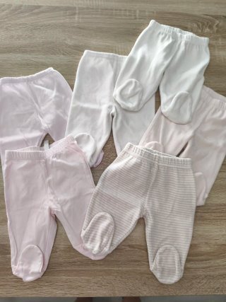 6 Pantalones Bebé con Pie Unisex