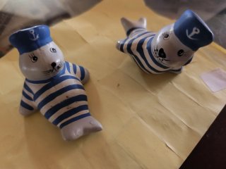 Pareja Figuras Decorativas Focas Marineras