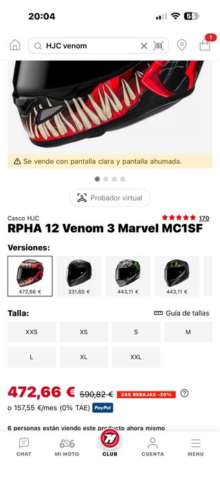Casco HJC RPHA 12 Venom