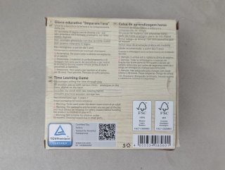 Juego de madera para aprender las horas