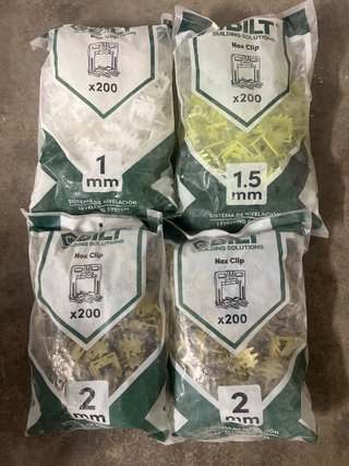 Clips Nivelación Baldosas 4 Bolsas (1, 1.5, 2 mm)
