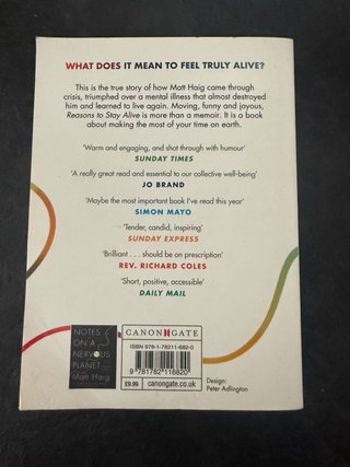 Reasons to Stay Alive– Matt Haig | Libro EN INGLÉS