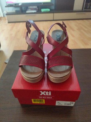 Sandalias Xti Tacón Talla 38 Rojas