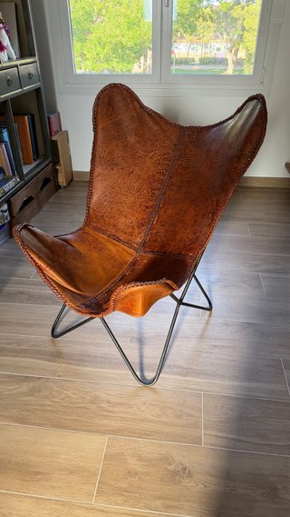 Silla Mariposa Cuero Marrón
