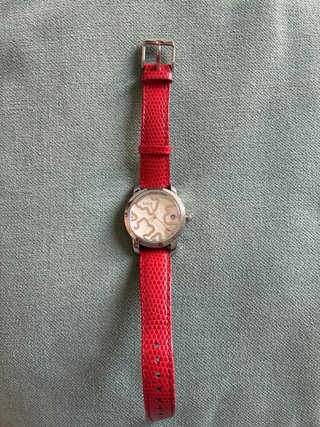 Reloj Tous Cuero Rojo y Esfera Plata