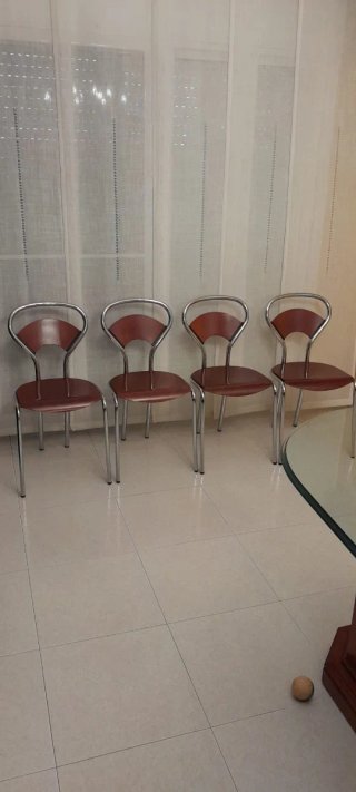 Sillas cocina madera y acero