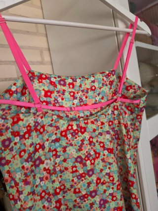 Vestido mini flores multicolor