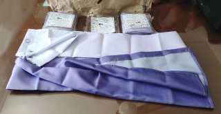 3 Cortinas de Ducha Malva-Violeta-Morado Degradado