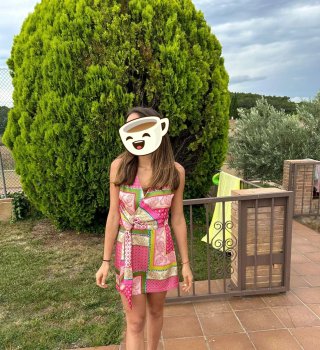 Vestido zara estampado patchwork S
