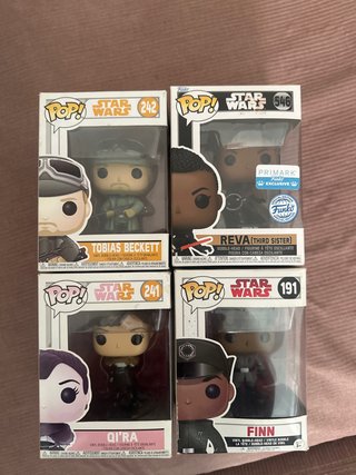 4 Funko Pop! Star Wars: Beckett, Reva, Qi'ra, Finn