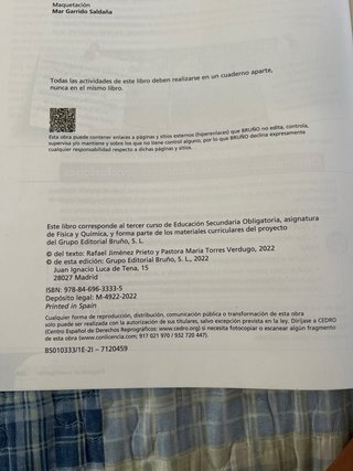 Física y química 3 ESO, Proyecto 5 etapas