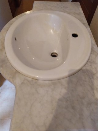 Mueble de lavabo  90 cm,con encimera de mármol