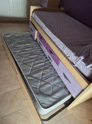 Cama nido juvenil con 2 colchones