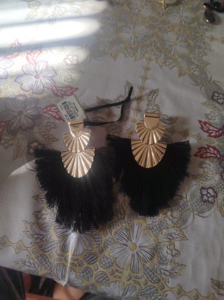 Pendientes Gloria Ortiz Negro y Dorado