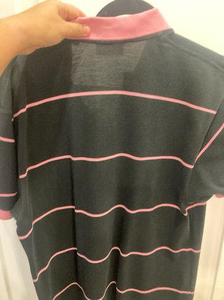 Polo Lacoste rayas rosa y negro